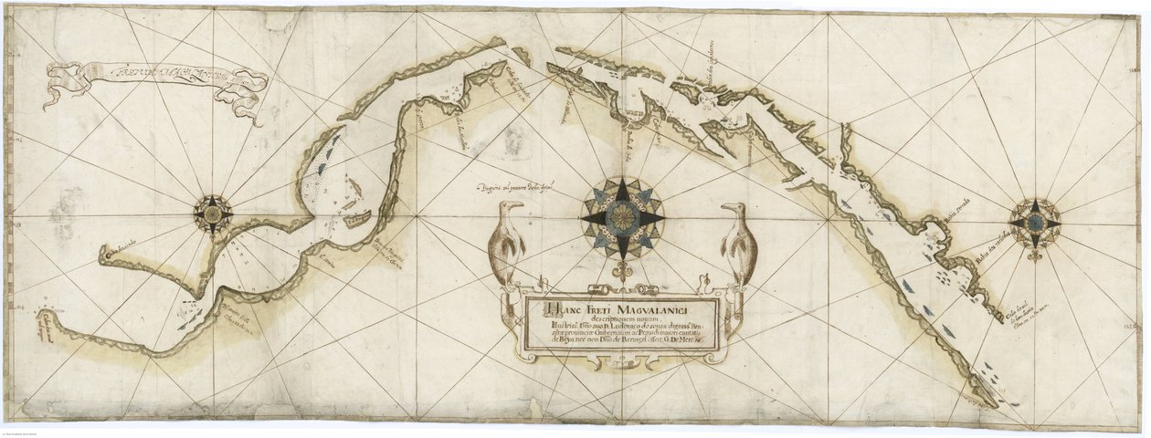 Carte générale du détroit de Magellan réalisée par Gaspar de Mere en 1617 basée sur les cartes de Jan Outghersz - Gaspar de Mere