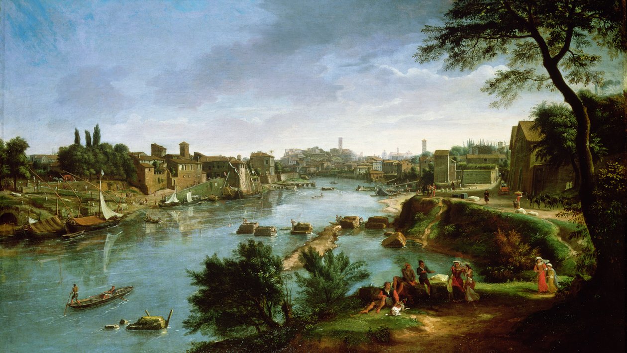 Vue du Tibre à Rome - Gaspar van Wittel
