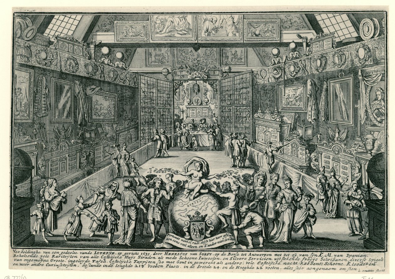 La loterie de Henricus van Soest à Anvers, 1695 - Gaspar Bouttats