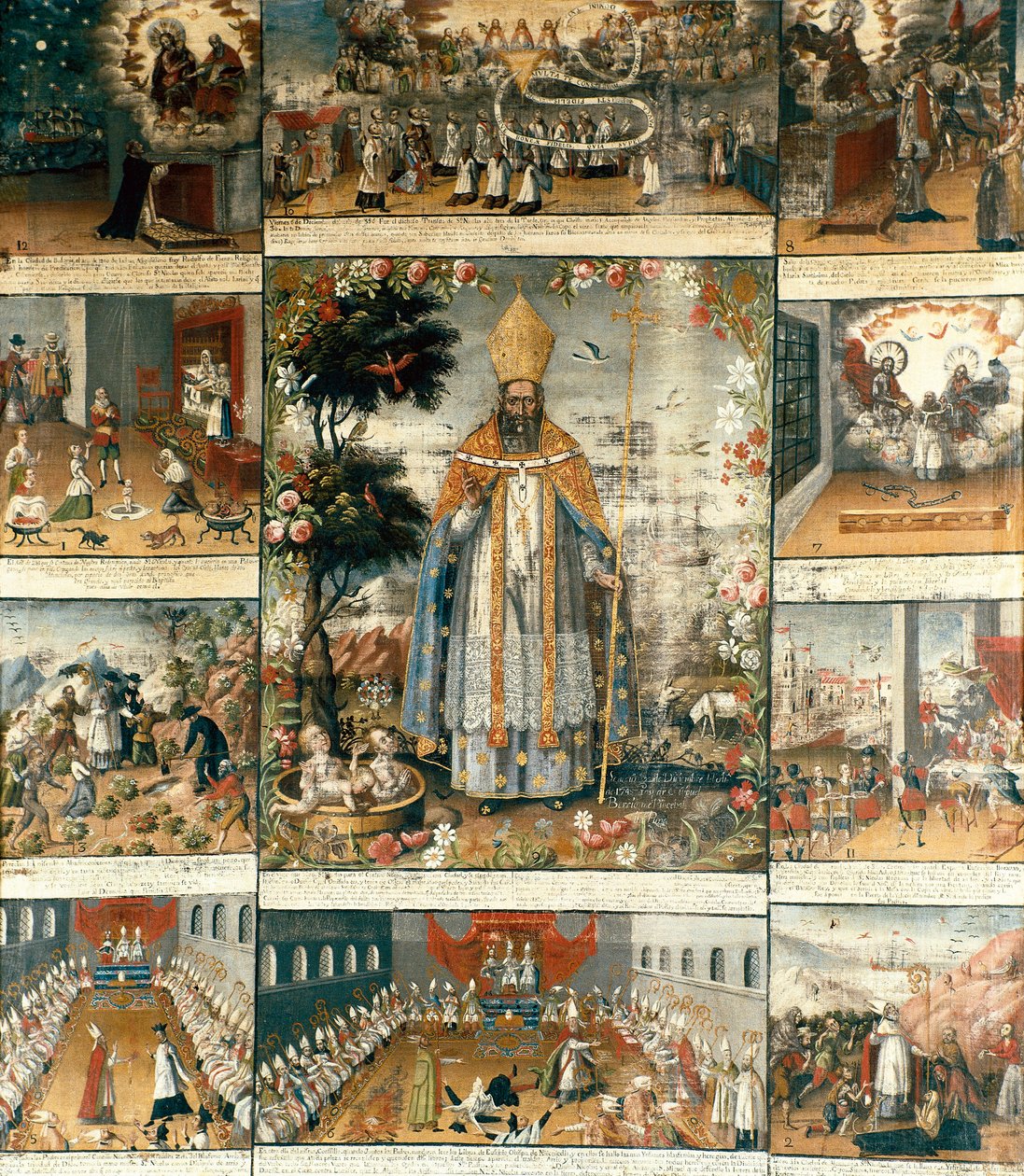 Retable de la vie de Saint Nicolas de Myre ou Bari (270-345) - Gaspar Miguel de Berrio