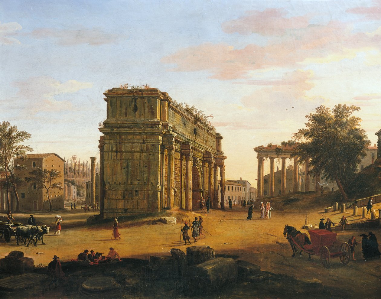 Arc de Septime Sévère à Rome, par Gaspar van Wittel (détail) - Gaspar van Wittel