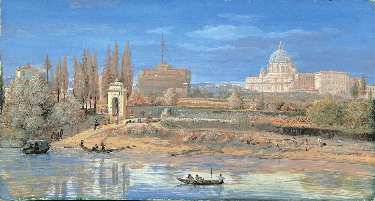 Vue du Château Saint-Ange et du Vatican depuis Prati di Castello - Gaspar van Wittel