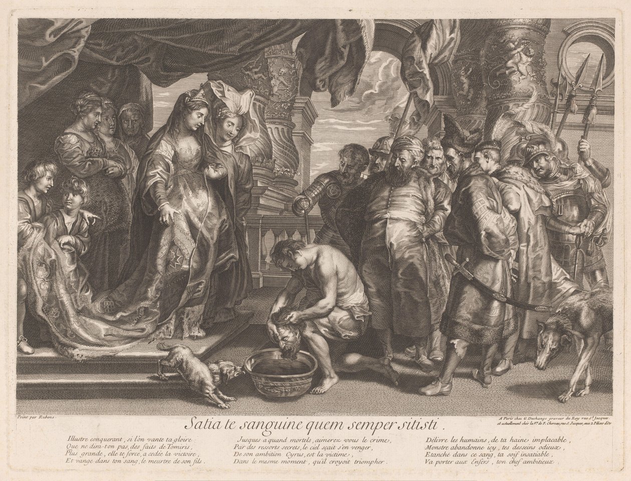 Thomiris plonge la tête de Cyrus dans un bol de sang - Gaspard Duchange (attributed to)