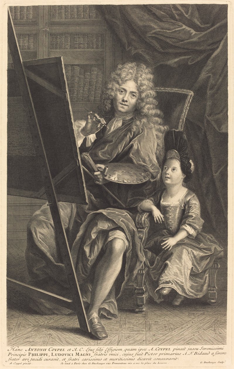 Antoine Coypel et son fils - Gaspard Duchange after Antoine Coypel