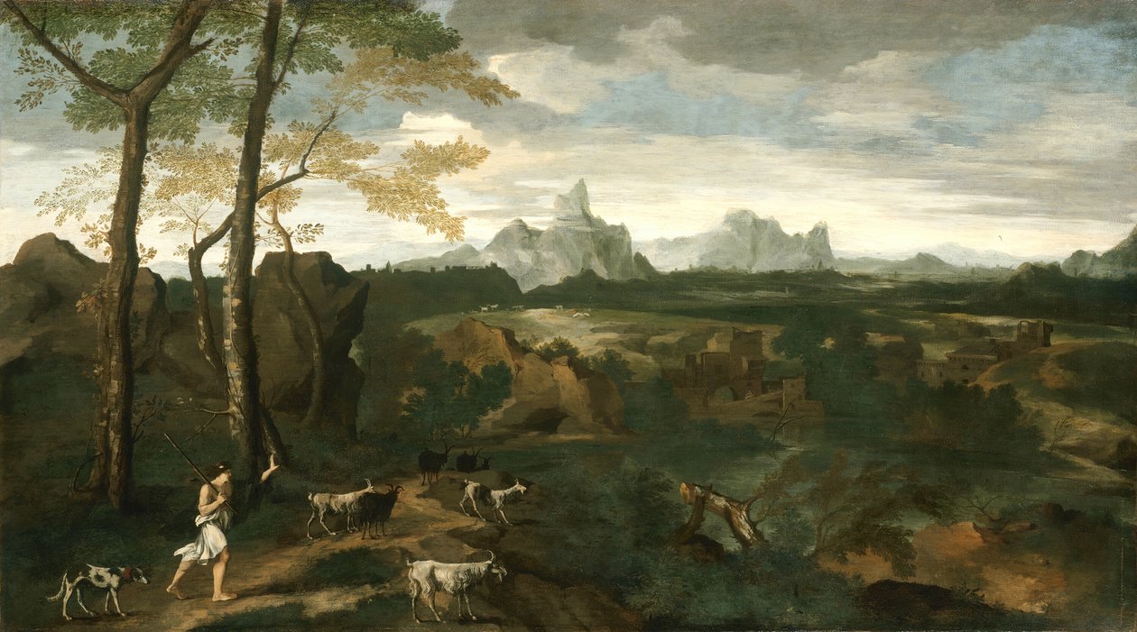 Paysage avec un berger et des chèvres - Gaspard Dughet