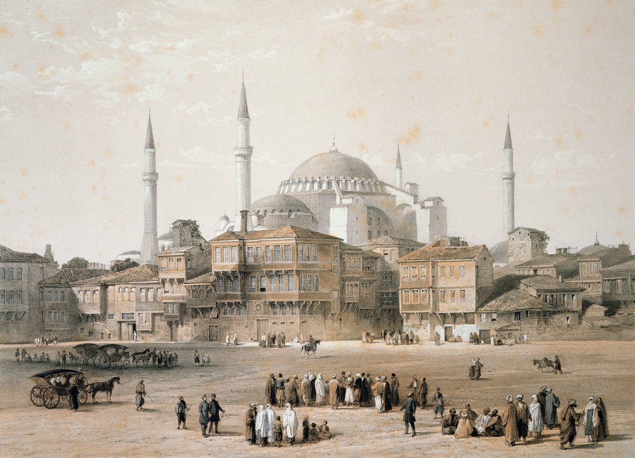 Hagia Sophia (planche 25) avant restauration, gravé par Louis Haghe, publié en 1852 - Gaspard Fossati