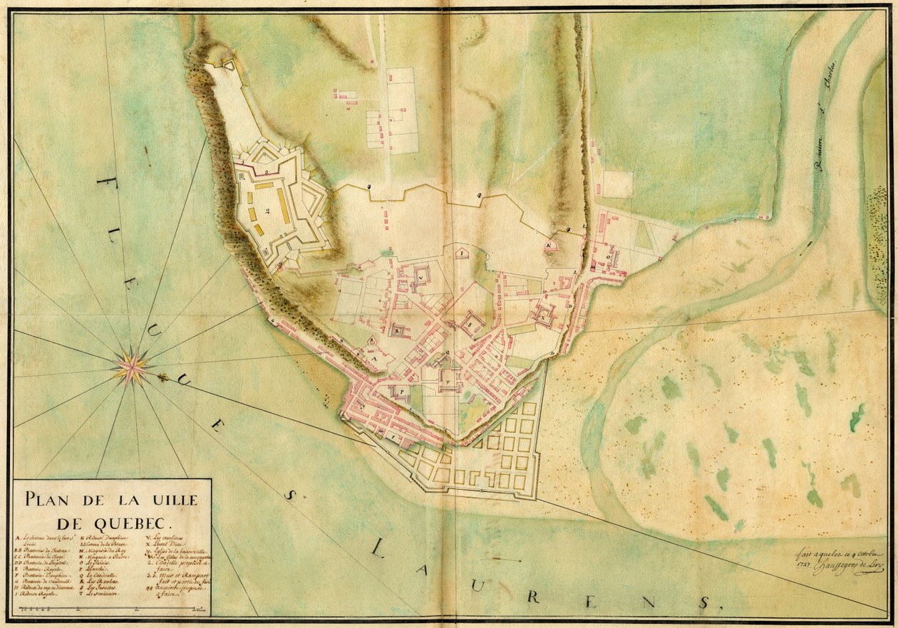 Gaspard-Joseph Chaussegros de Lery, Plan de la ville de Quebec, 1727 - Gaspard Joseph Chaussegros de Léry
