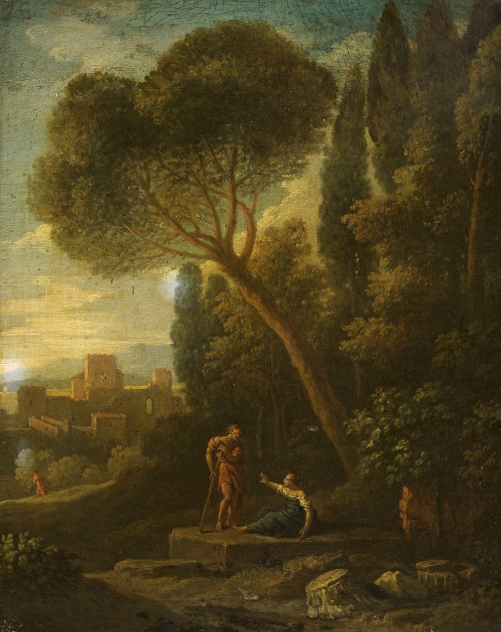 Paysage classique avec figures - Gaspard Poussin Dughet