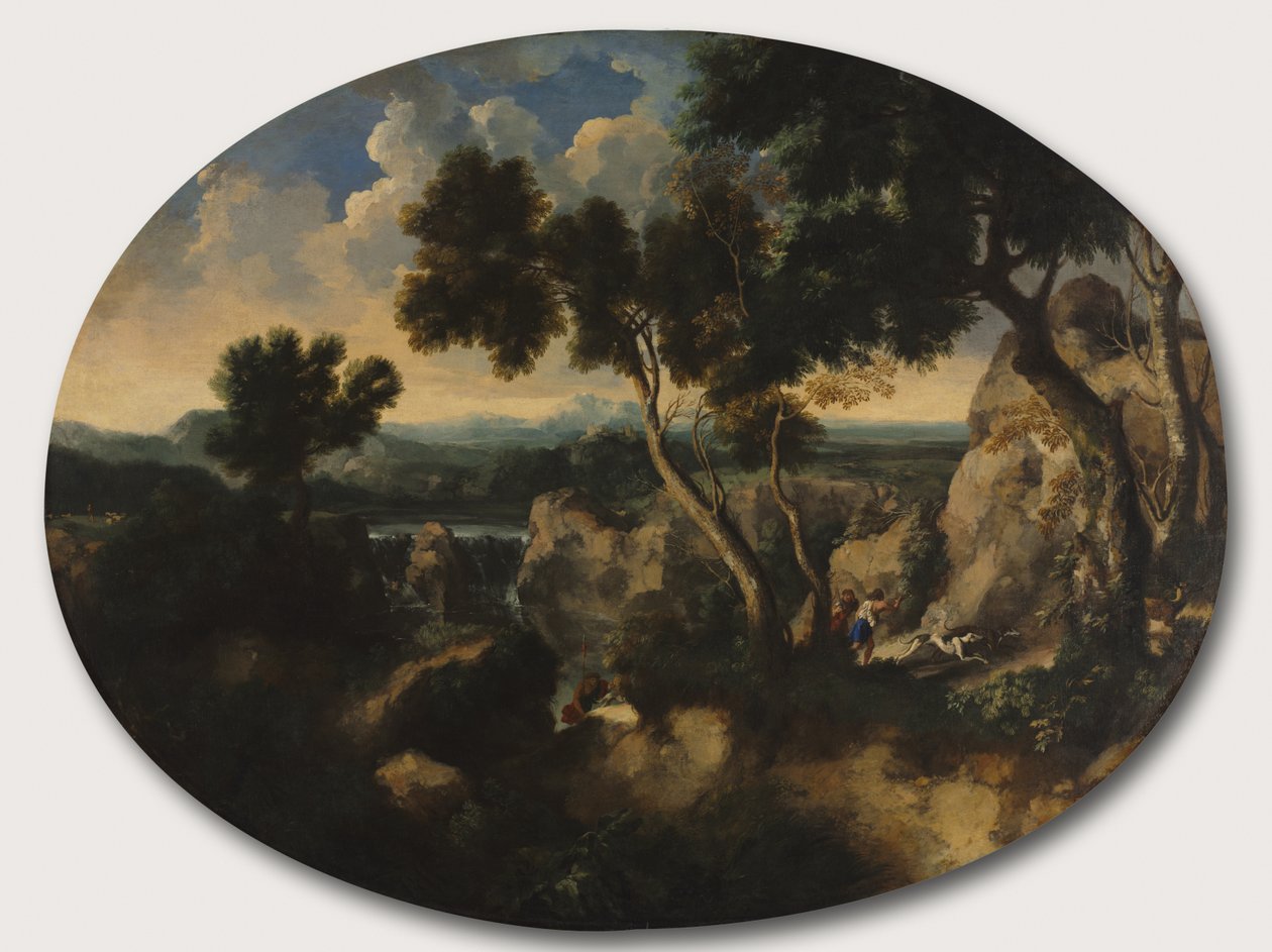 Paysage rocheux avec chasseurs, vers 1635 - Gaspard Poussin Dughet