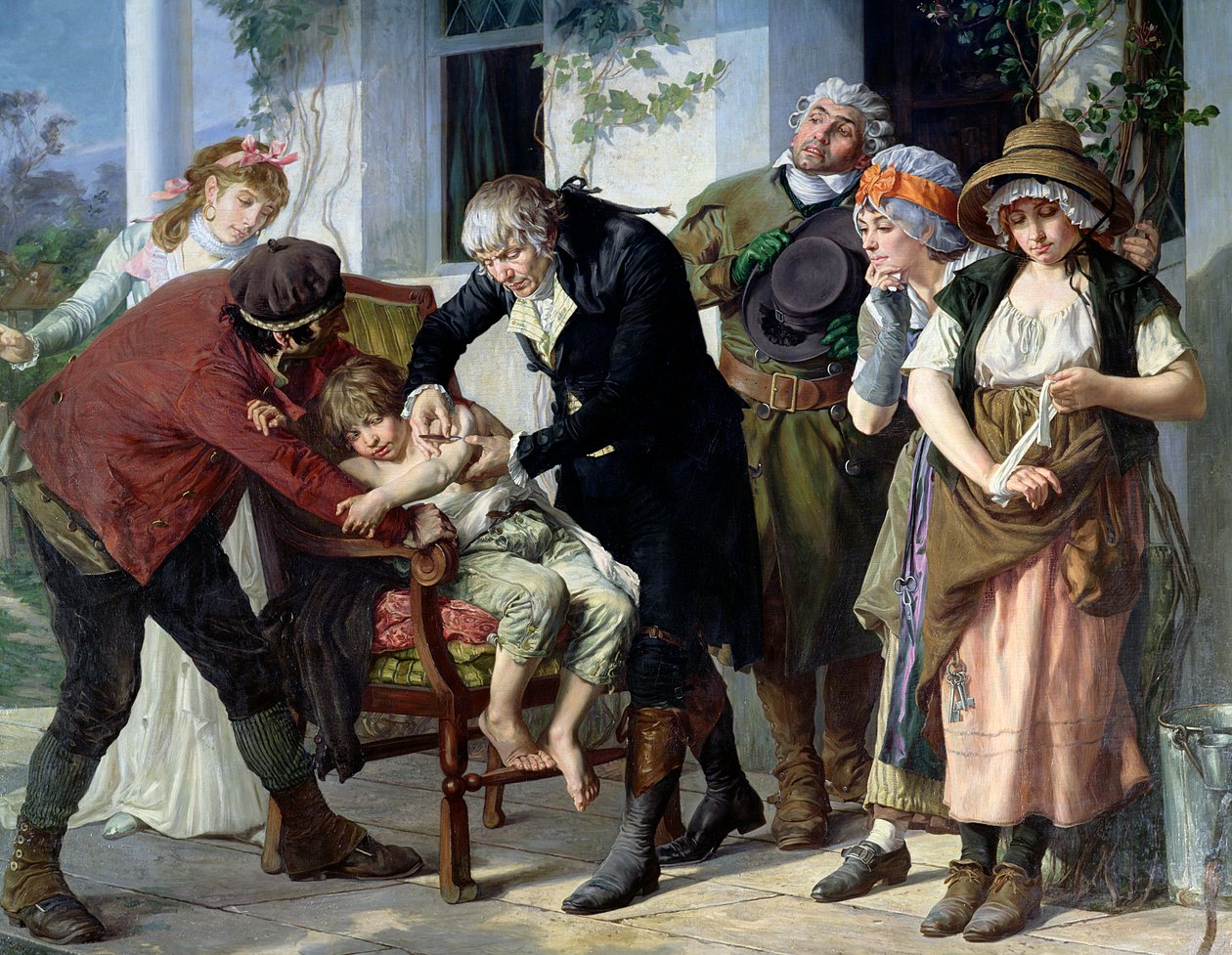Edward Jenner (1749-1823) réalisant la première vaccination contre la variole en 1796, 1879 (détail) - Gaston Melingue