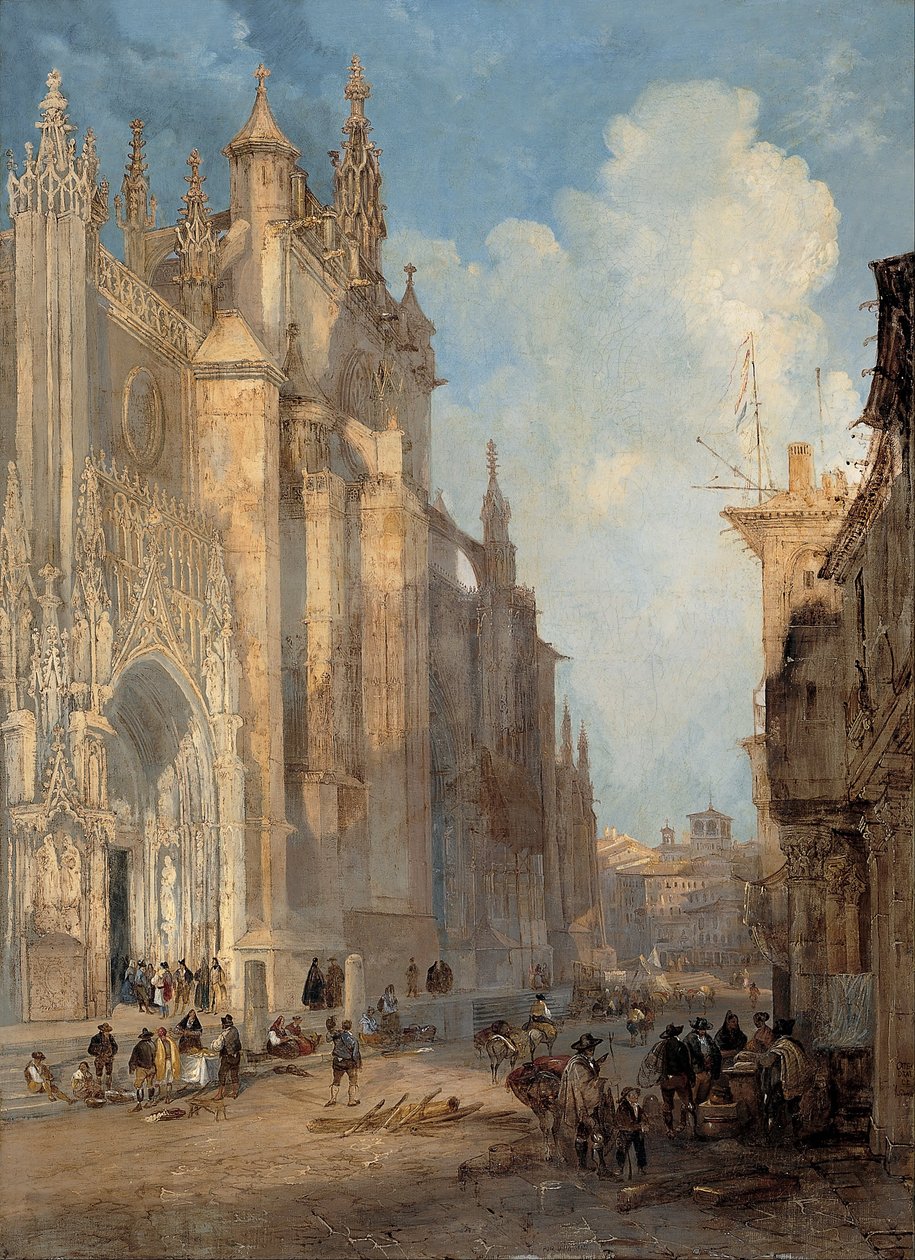 Cathédrale de Séville du côté des marches - Genaro Pérez Villaamil