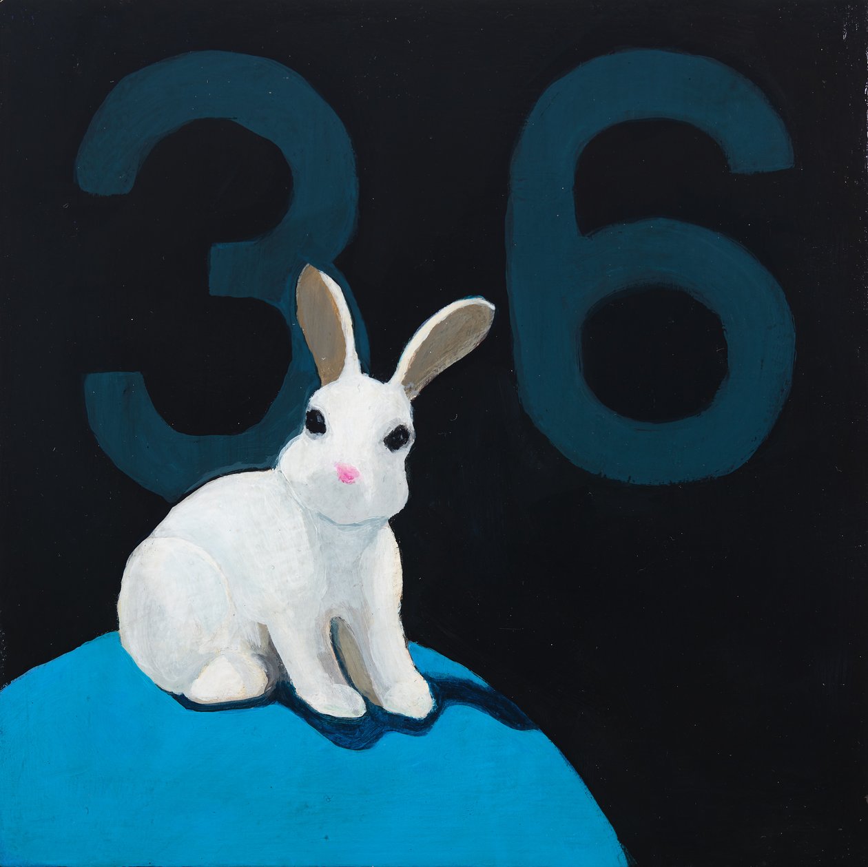 Lapin sur ballon, 2017 (acrylique sur panneau) - Genevieve French
