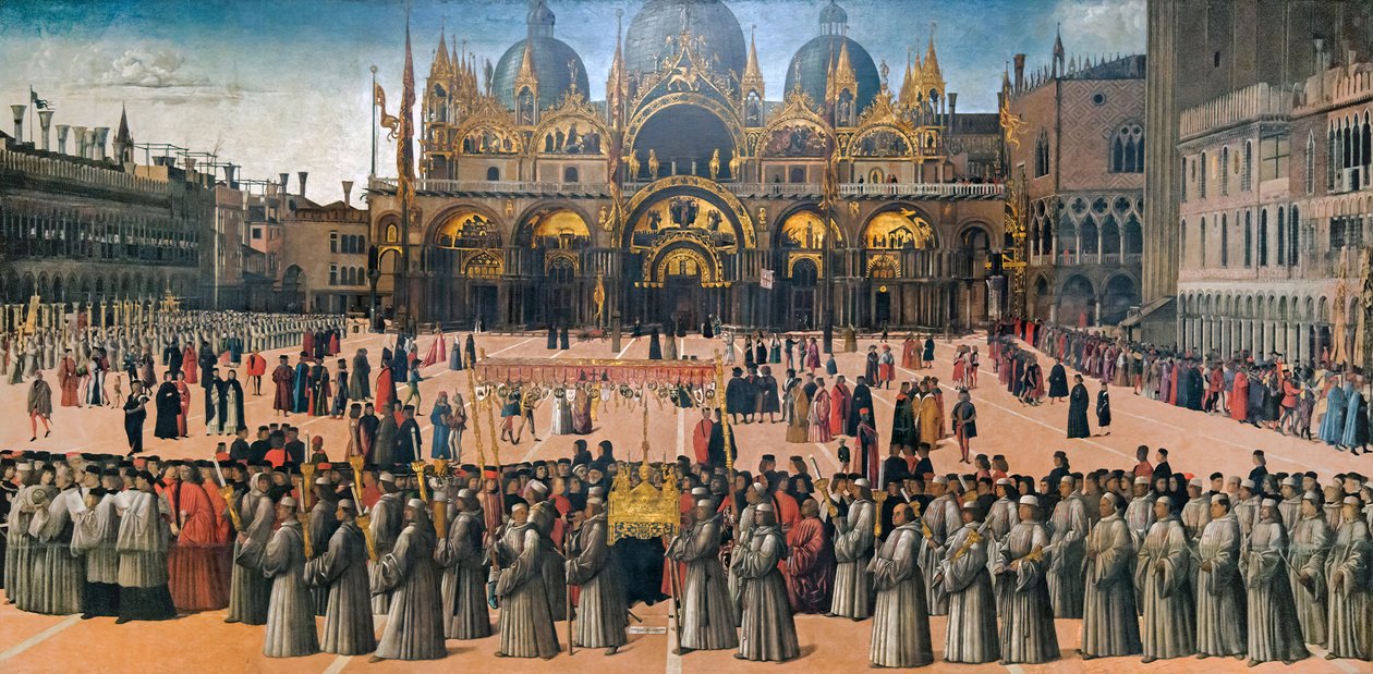 Procession sur la Piazza San Marco à Venise, 1496 - Gentile Bellini