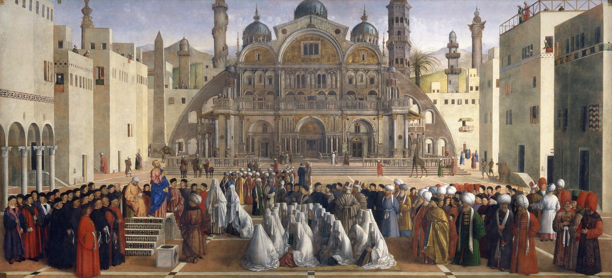 Saint Marc prêchant à Alexandrie, Égypte - Gentile and Giovanni Bellini
