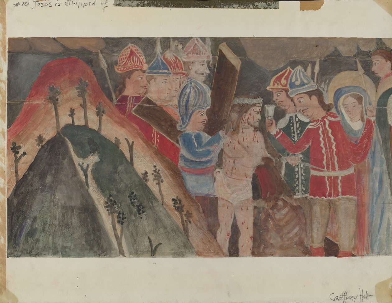 Station de la Croix No. 10 : Jésus est dépouillé de ses vêtements, vers 1936 - Geoffrey Holt