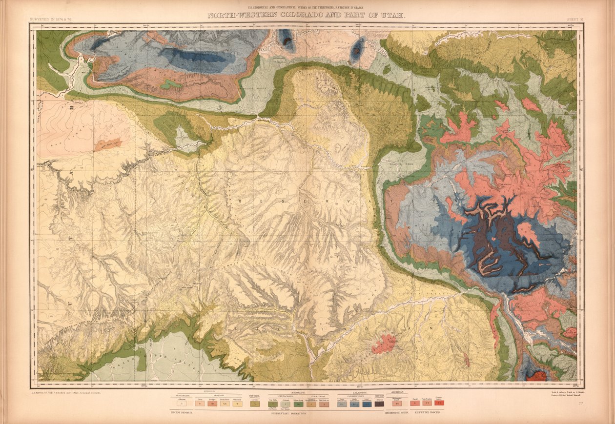 Atlas géologique et géographique du Colorado et des territoires adjacents - Geological And Geographical Survey Of The Territories