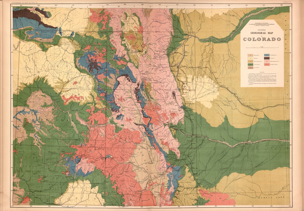 Atlas géologique et géographique du Colorado et des territoires adjacents - Geological And Geographical Survey Of The Territories