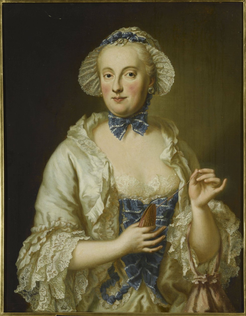 Portrait de la princesse Charlotte Amalie de Hesse-Philippsthal (1730-1801) ou Maria Anna Sophia de Saxe (1728-1797) - Georg Desmarees