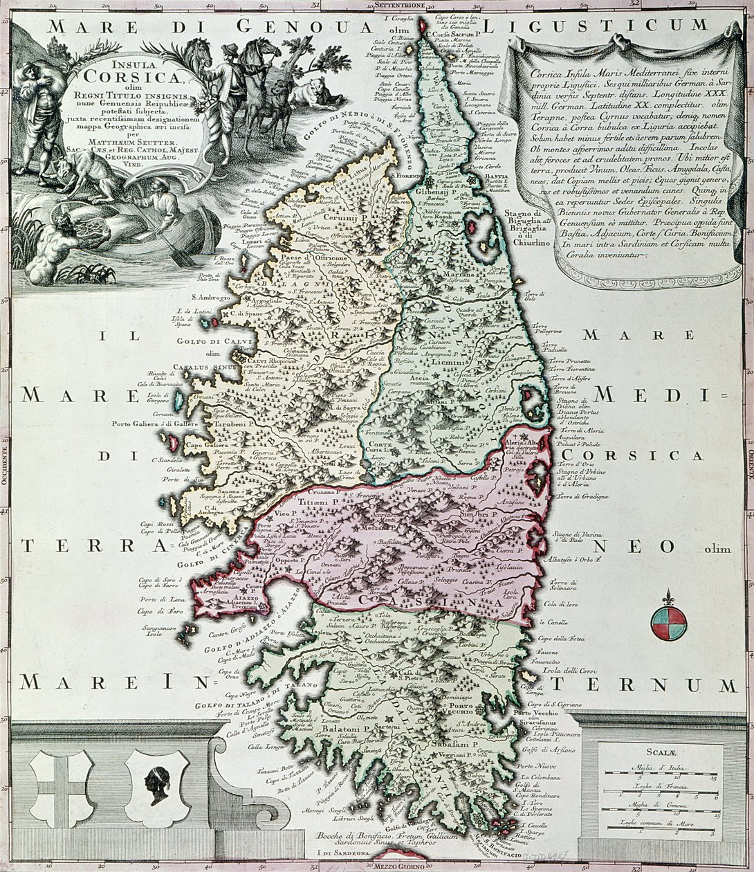 Carte de la Corse - Georg Matthäus Seutter