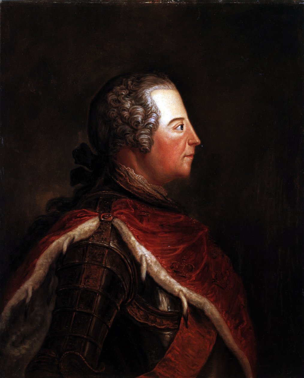 Friedrich II de Prusse en tant que prince héritier de profil - Georg Wenzeslaus von Knobelsdorff