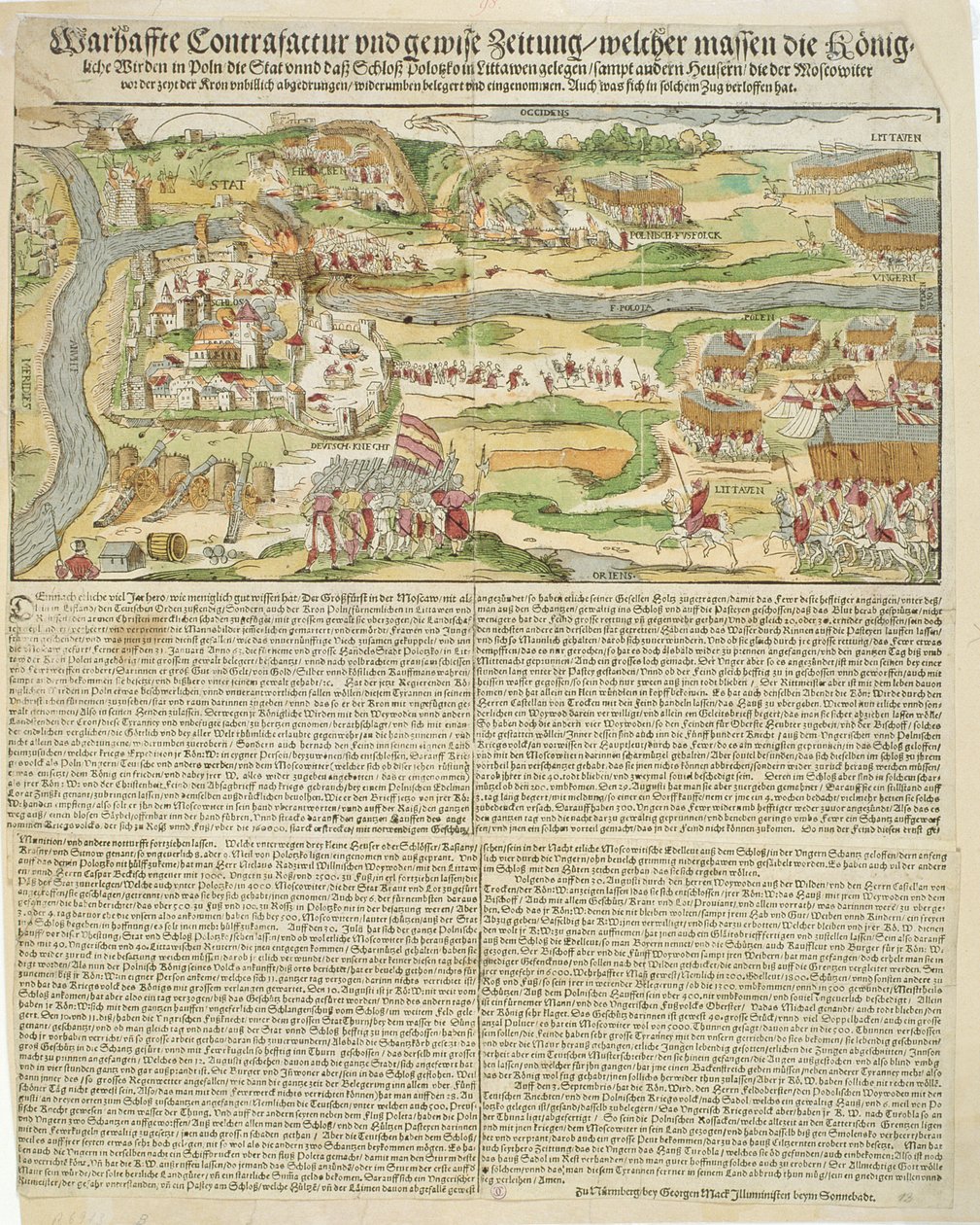 Vue du Siège de Polotsk par Étienne Bathory (1533-86) en 1579 - Georg the elder Mack