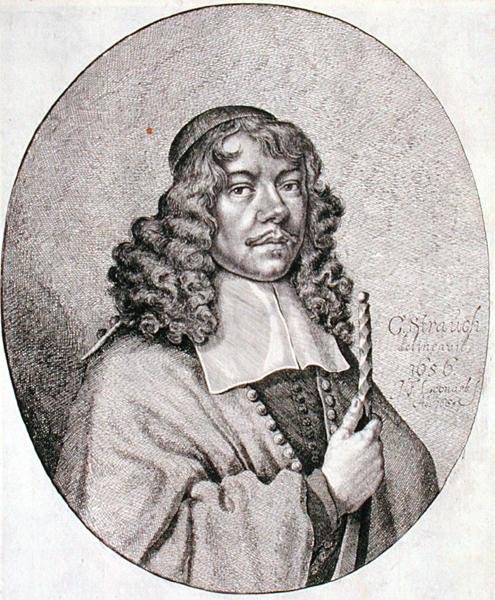 Portrait de Gabriel Schutz (1585-1672) gravé par Johann Friedrich Leonart (1633-80) 1668 - Georg (after) Strauch