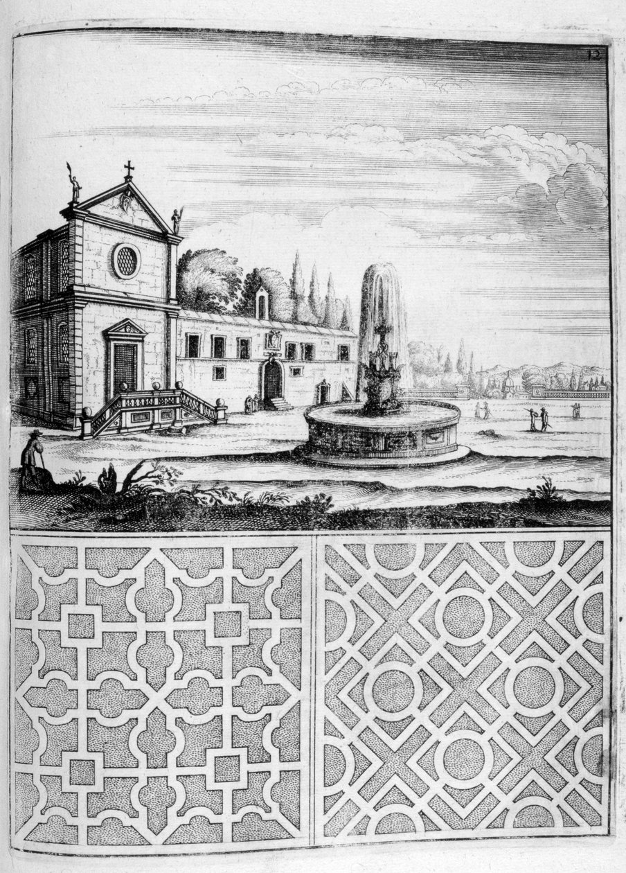 Maison, fontaine et conception de jardin, 1664 - Georg Andreas Bockler