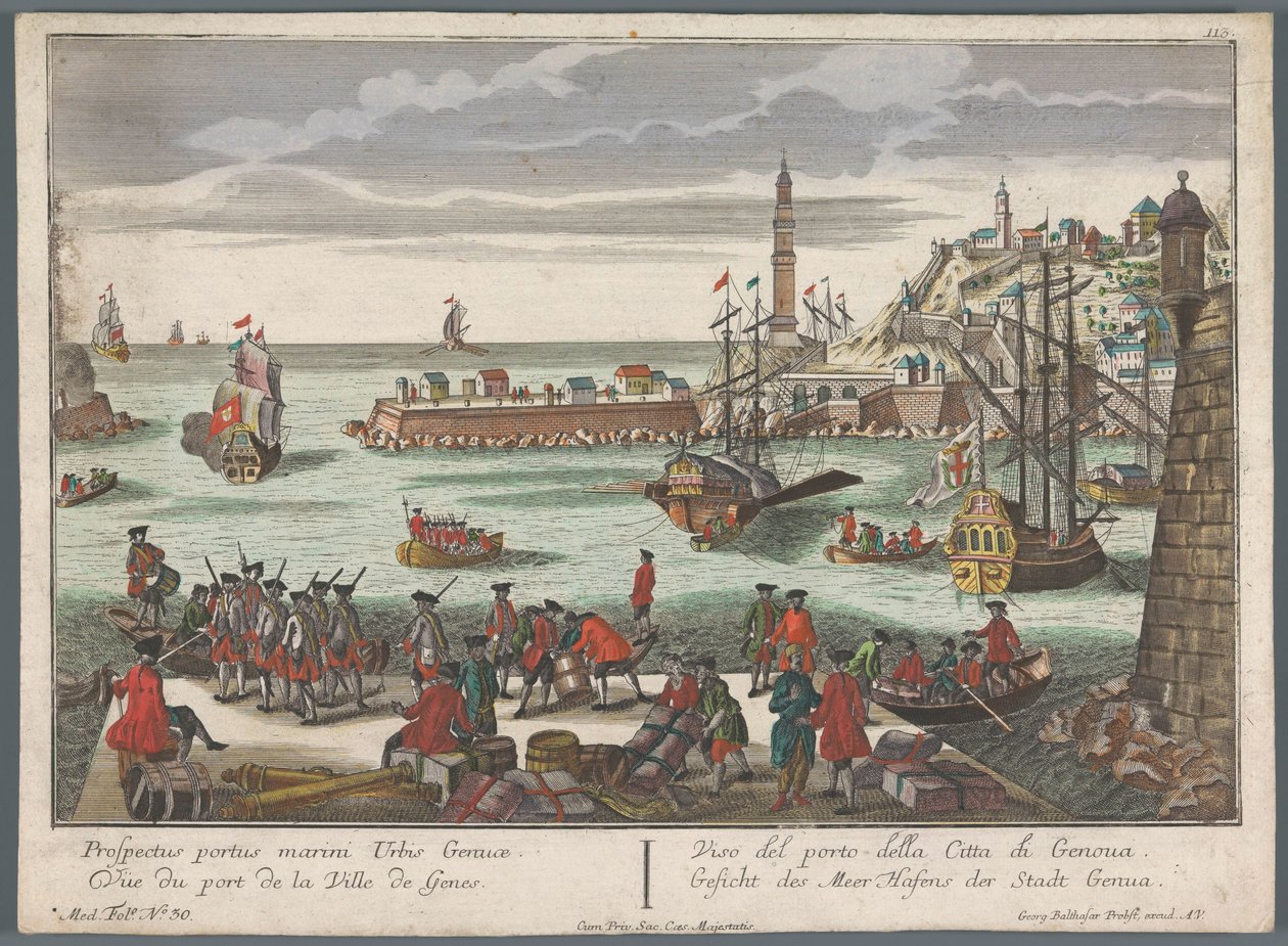 Vue du port de Gênes (Vues de ports) - Georg Balthasar Probst