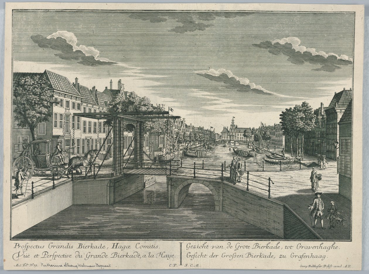 Théâtre de marionnettes, vue du Grand Bierkade, La Haye - Georg Balthasar Probst