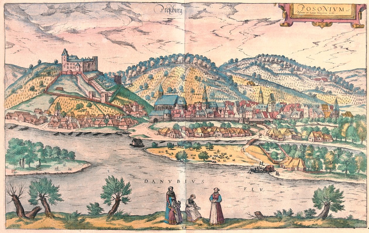 Bratislava, Slovaquie - dans "Civitates Orbis Terrarum" de Georg Braun, Cologne 1617 - Georg Braun