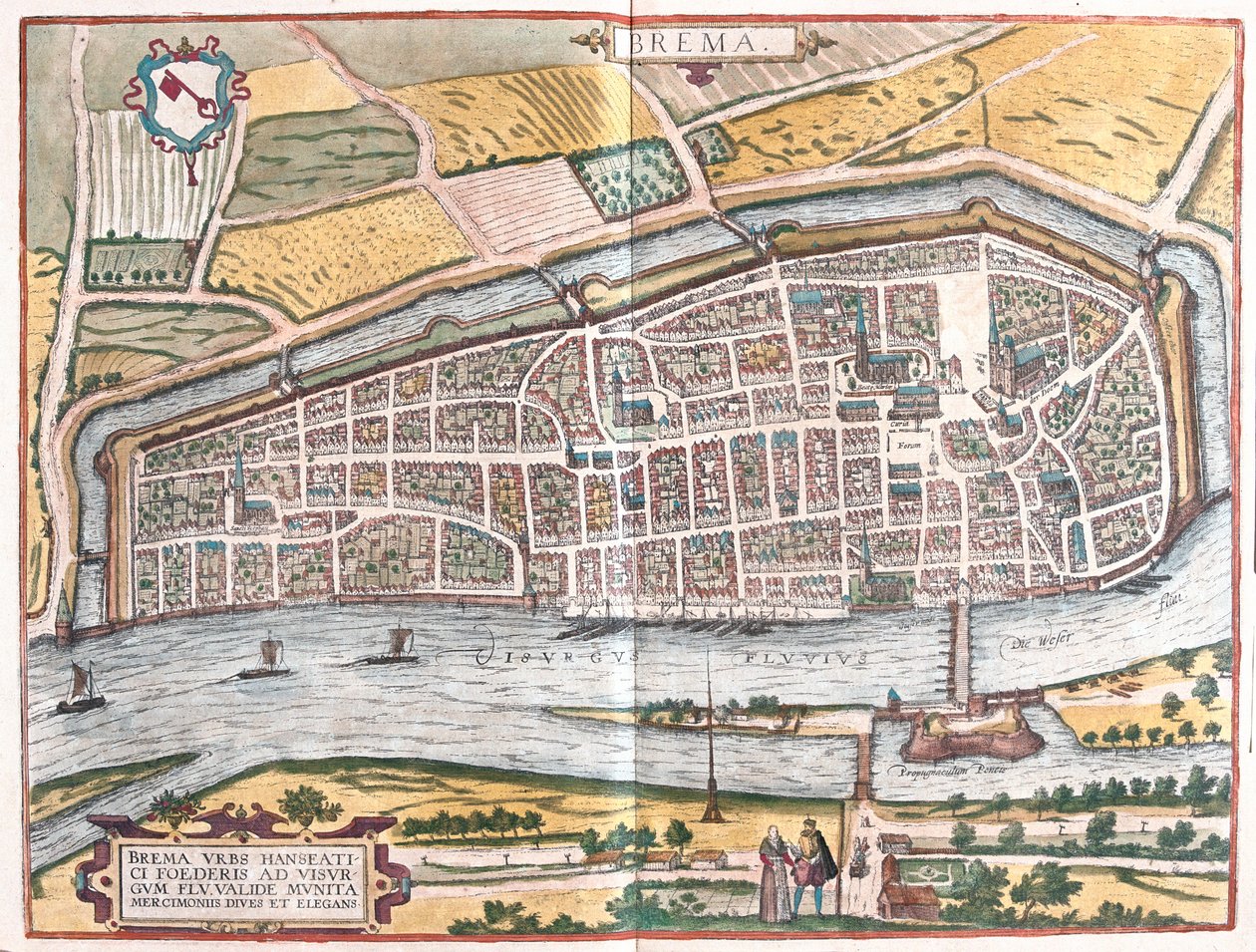 Brême, Allemagne - dans "Civitates Orbis Terrarum" de Georg Braun, Cologne 1617 - Georg Braun