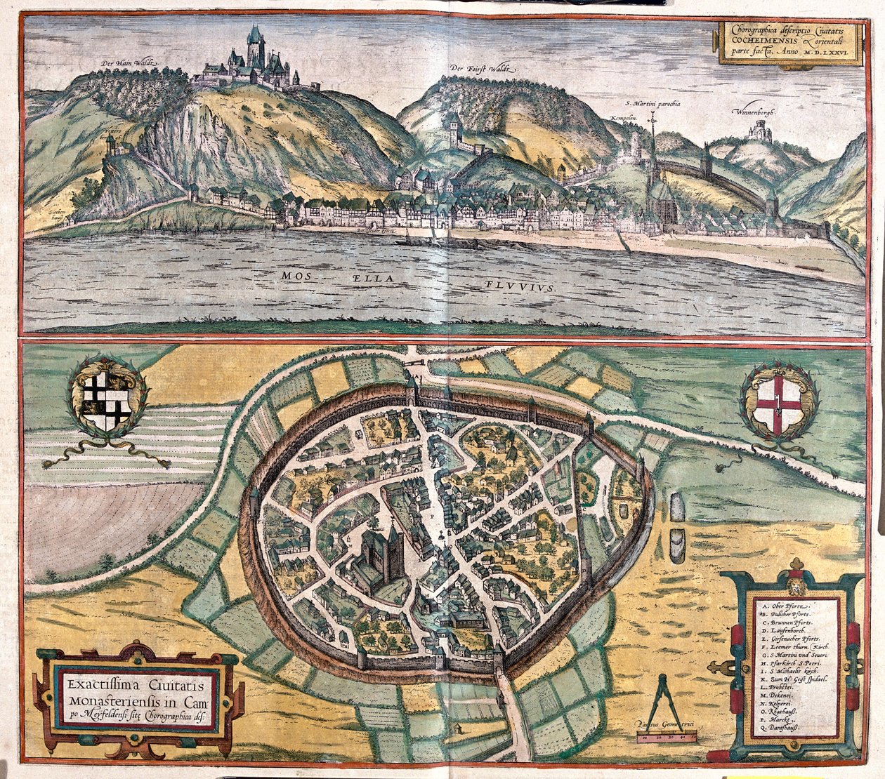Cochem, Allemagne - dans "Civitates Orbis Terrarum" de Georg Braun, Cologne 1617 - Georg Braun
