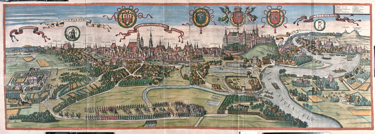Cracovie, Pologne - dans "Civitates Orbis Terrarum" de Georg Braun, Cologne 1617 - Georg Braun