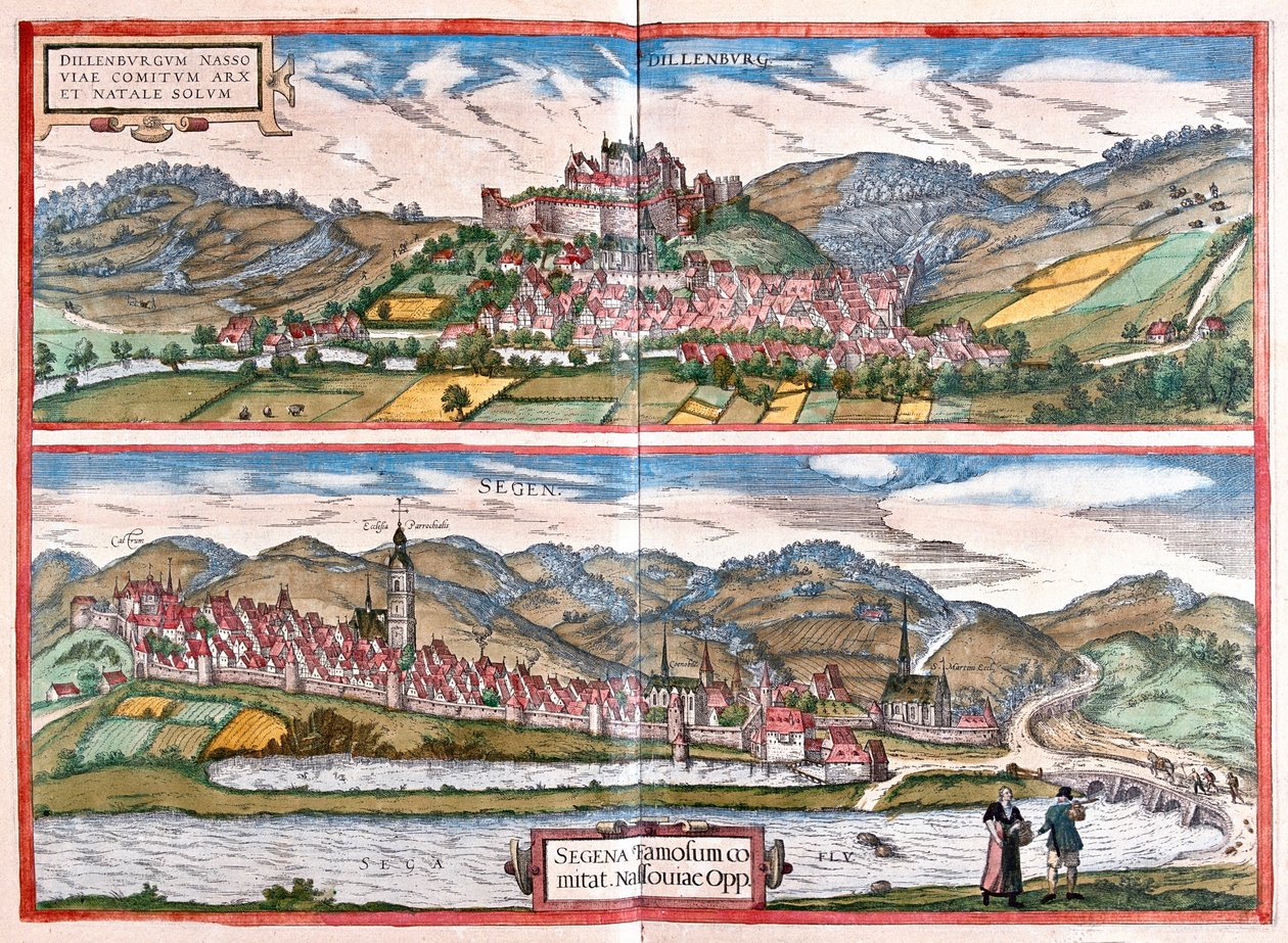 Dillenburg - Siegen, Allemagne - dans "Civitates Orbis Terrarum" de Georg Braun, Cologne 1617 - Georg Braun