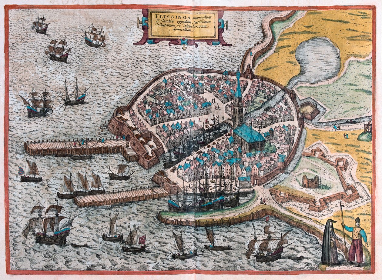 Flenish, Belgique - dans "Civitates Orbis Terrarum" de Georg Braun, Cologne 1617 - Georg Braun