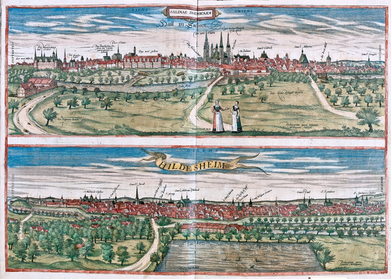 Hildescheim, Allemagne - dans "Civitates Orbis Terrarum" de Georg Braun, Cologne 1617 - Georg Braun