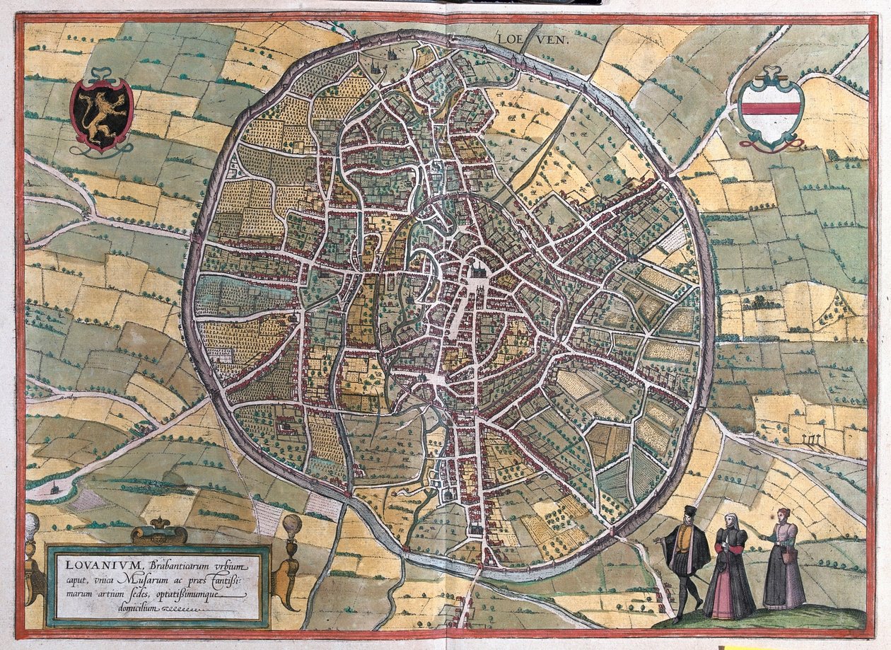 Louvain, Belgique, dans "Civitates Orbis Terrarum" de Georg Braun, Cologne 1617 - Georg Braun