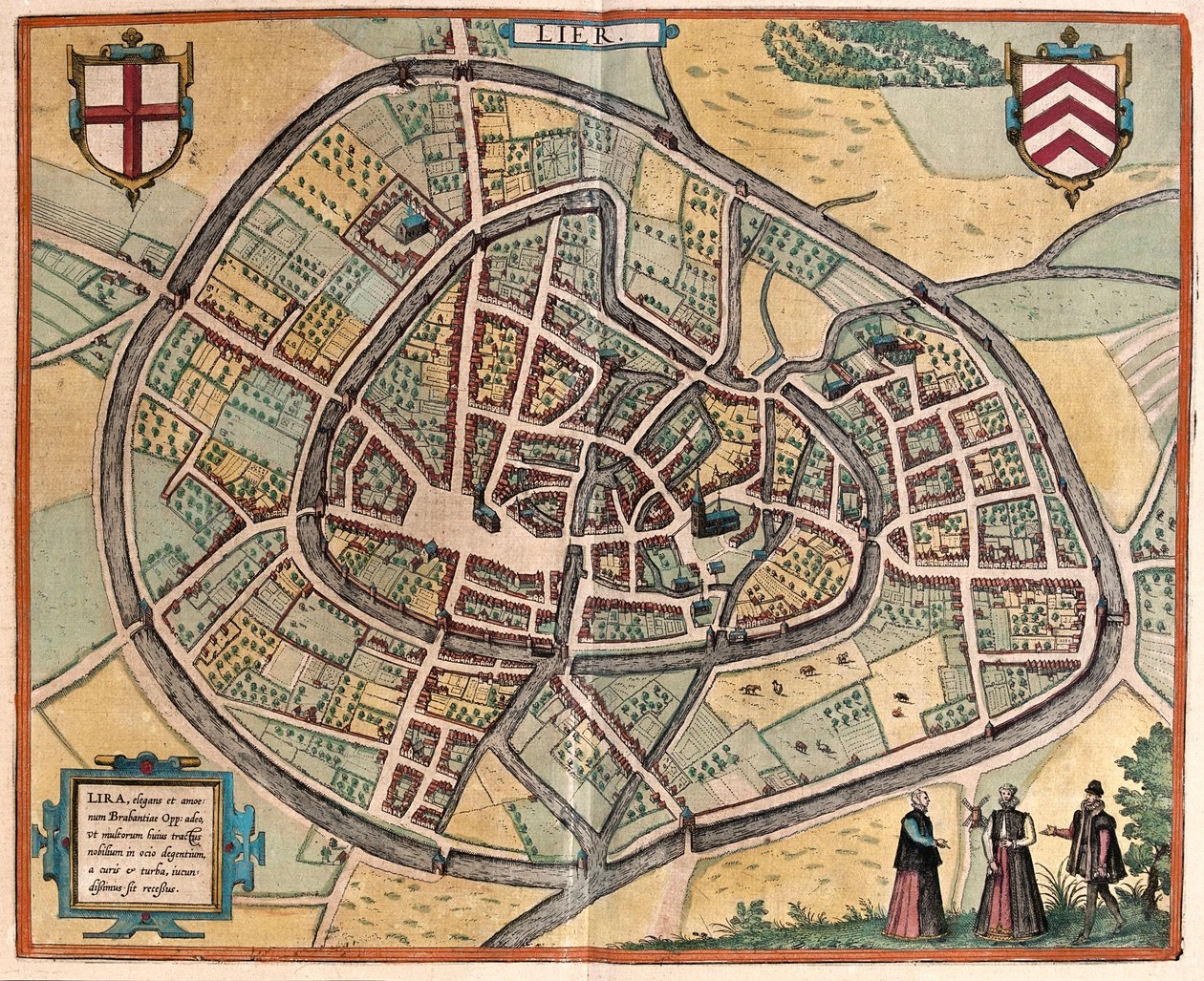 Lier, Belgique - dans "Civitates Orbis Terrarum" de Georg Braun, Cologne 1617 - Georg Braun