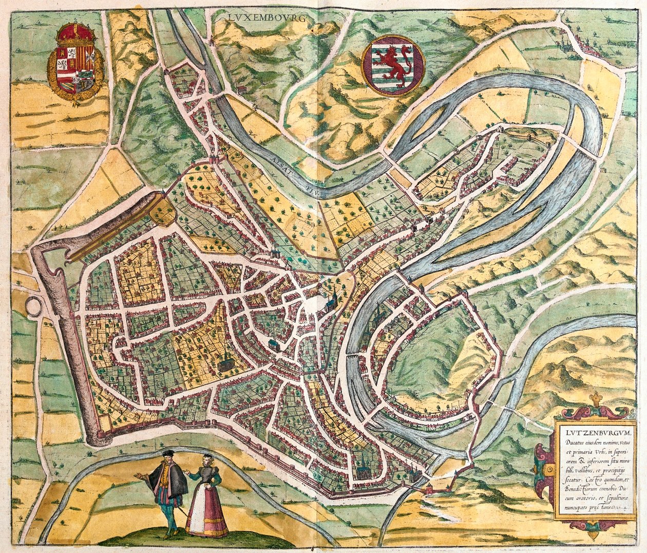 Luxenbourg, dans "Civitates Orbis Terrarum" de Georg Braun, Cologne 1617 - Georg Braun