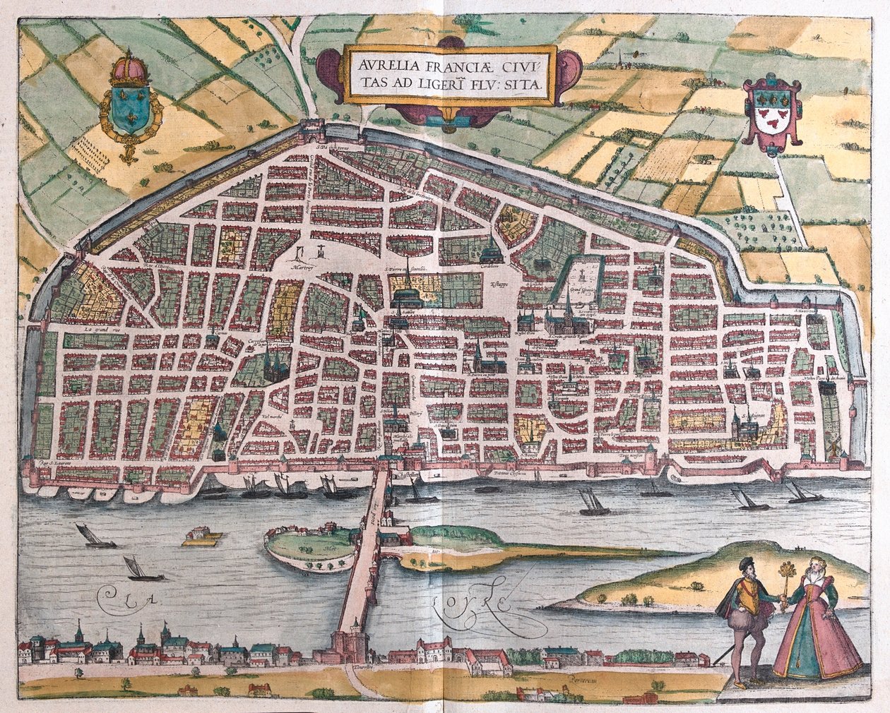Orléans - France, dans "Civitates Orbis Terrarum" de Georg Braun, Cologne 1617 - Georg Braun