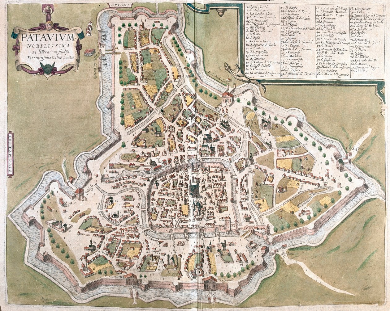 Padoue, Italie - dans "Civitates Orbis Terrarum" de Georg Braun, Cologne 1617 - Georg Braun