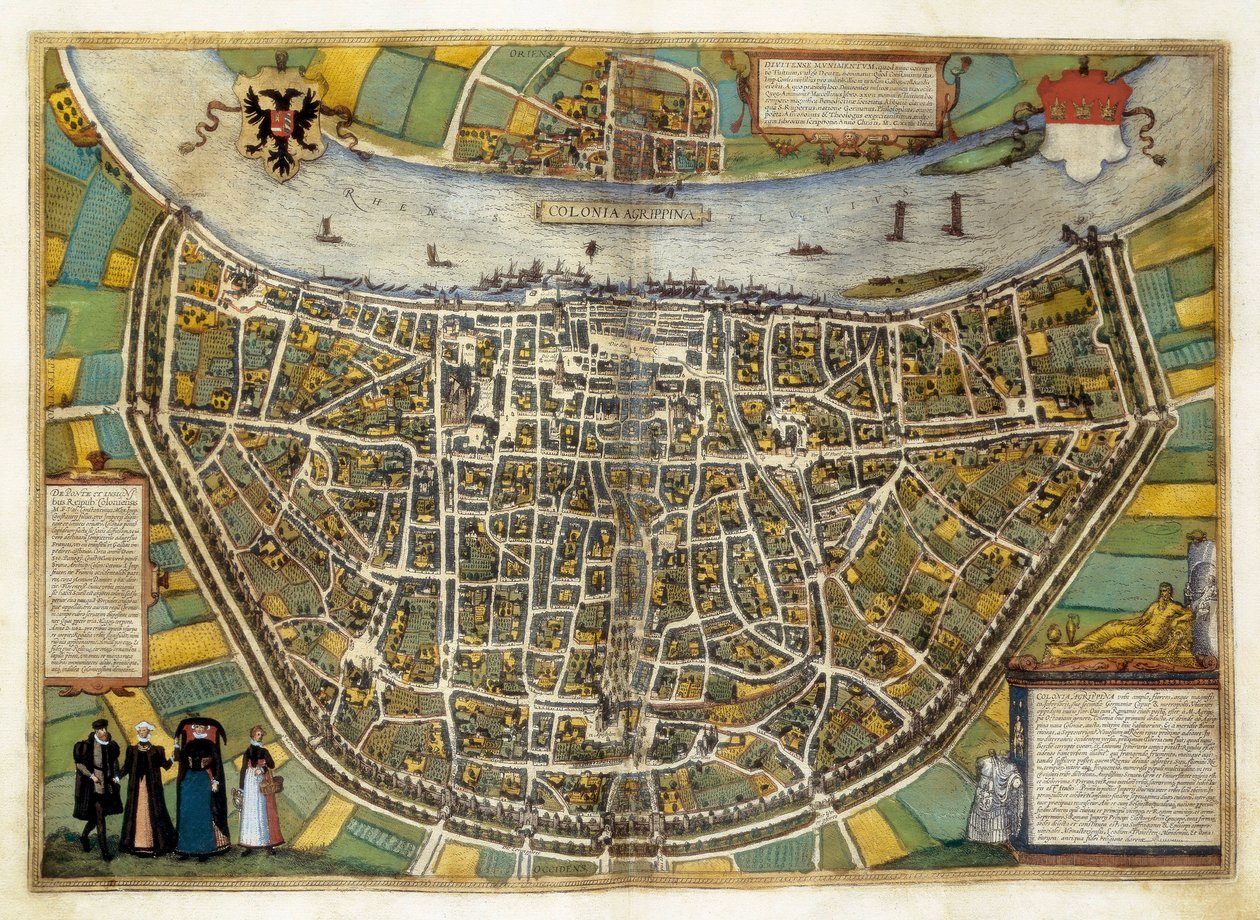 Plan de la ville de Burgos en Espagne - Georg Braun