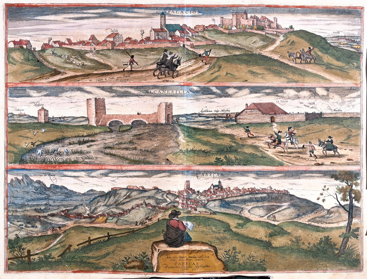 Plasencia - Alcantara - Cabezas, Espagne - dans "Civitates Orbis Terrarum" de Georg Braun, Cologne 1617 - Georg Braun