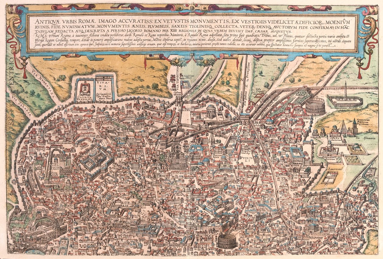 Rome, Italie - dans "Civitates Orbis Terrarum" de Georg Braun, Cologne 1617 - Georg Braun