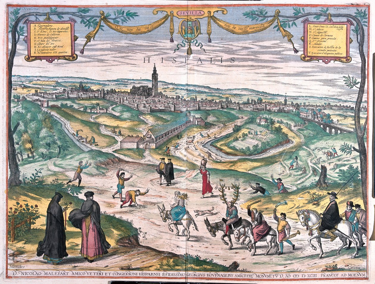 Seviglia, Espagne - dans "Civitates Orbis Terrarum" de Georg Braun, Cologne 1617 - Georg Braun