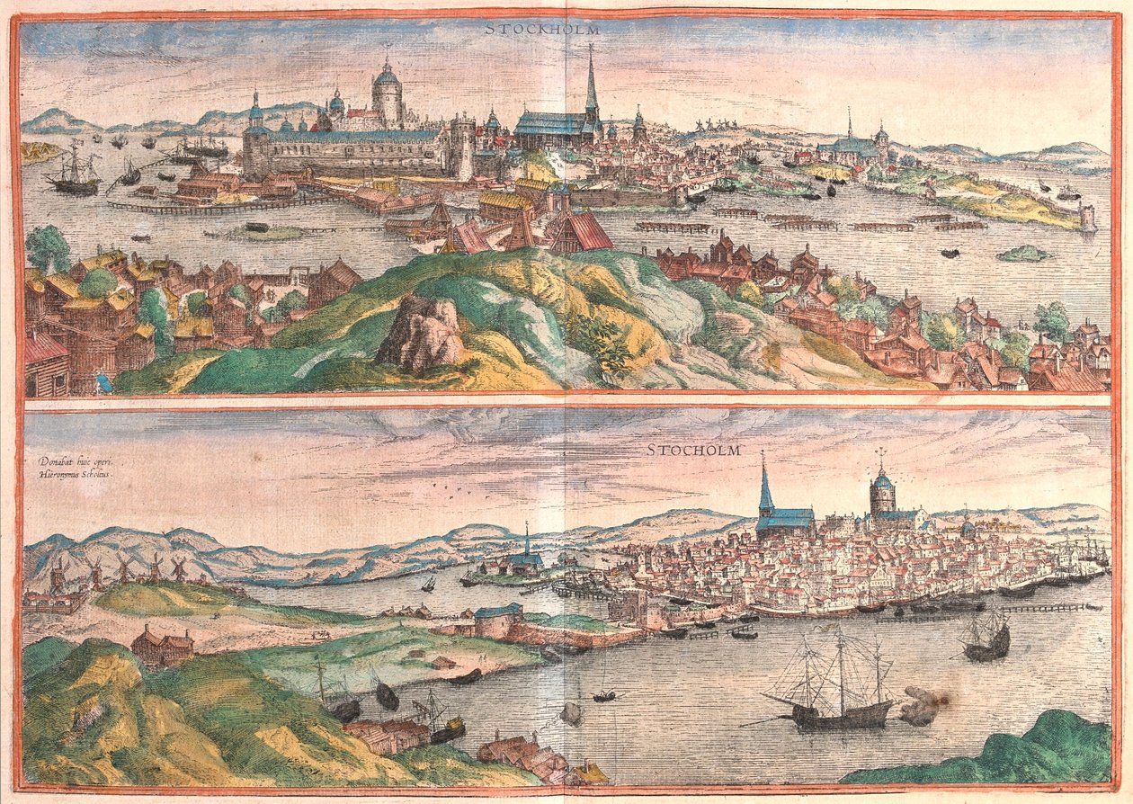 Stockholm, Suède - dans "Civitates Orbis Terrarum" de Georg Braun, Cologne 1617 - Georg Braun