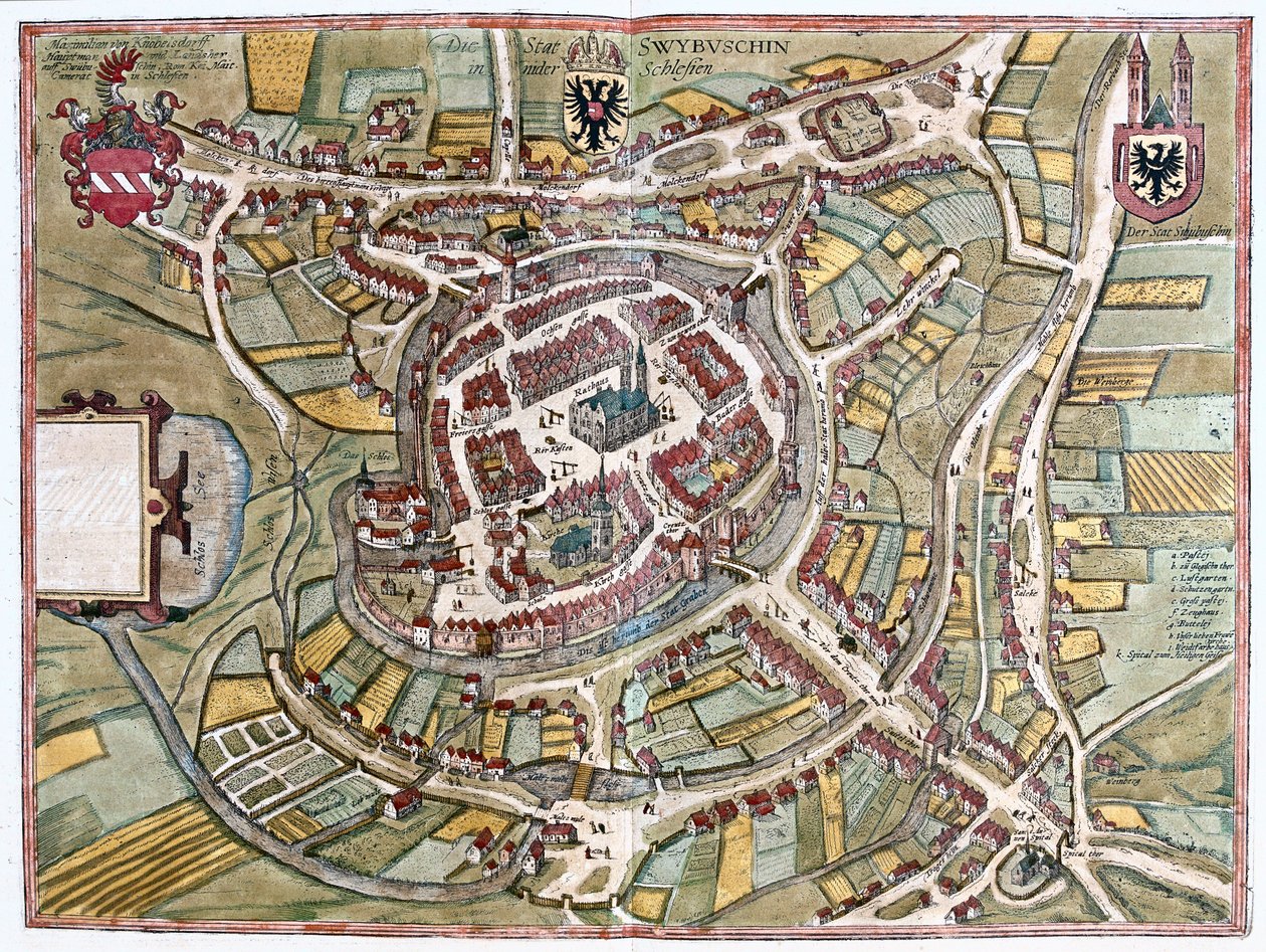 Swiebodzin, Pologne - dans "Civitates Orbis Terrarum" de Georg Braun, Cologne 1617 - Georg Braun