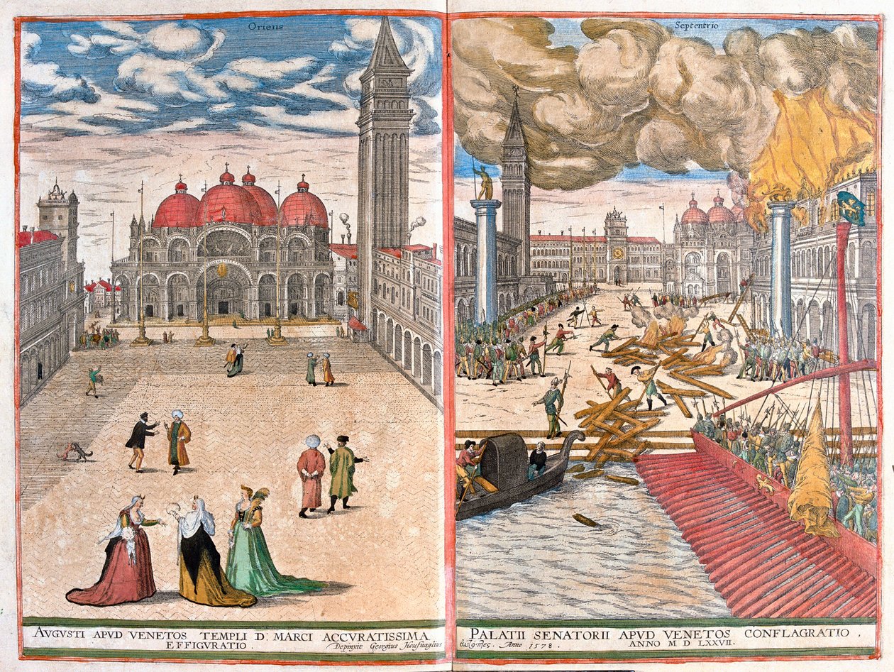 Venise - San Marco, Italie - dans "Civitates Orbis Terrarum" de Georg Braun, Cologne 1617 - Georg Braun