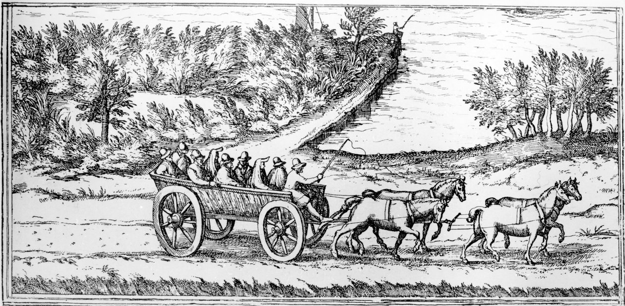 Coche avec passagers en France, détail d