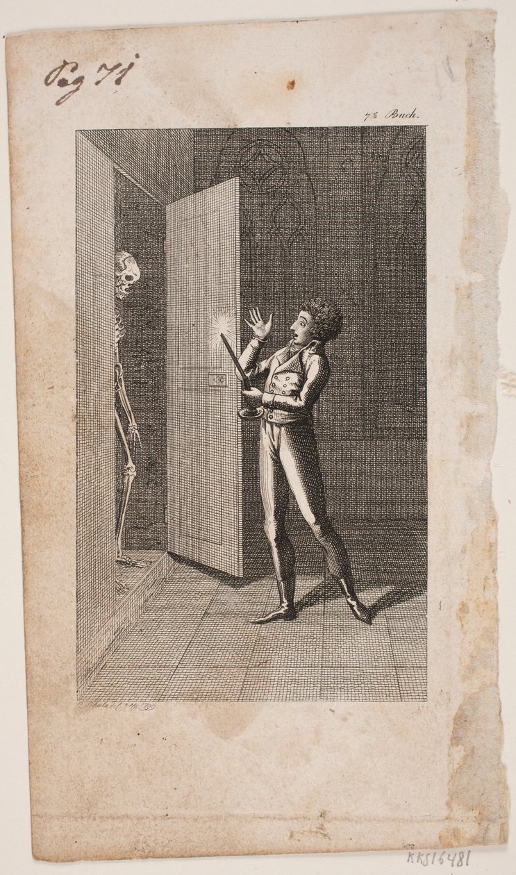 Illustration avec jeune homme et squelette - Georg Christian Schule